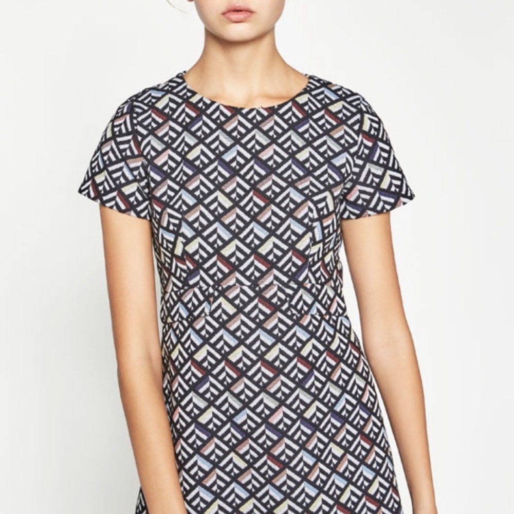Zara Trafaluc Collection Navy Geometric Romper sz XS